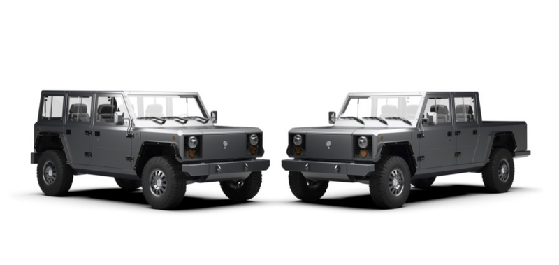 Illustration for article titled The Bollinger B2 Is a Boxy Electric Pickup That Can Haul Ridiculously Long Things